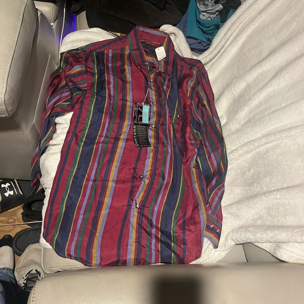 Multicolor Striped Dress Shirt for Men